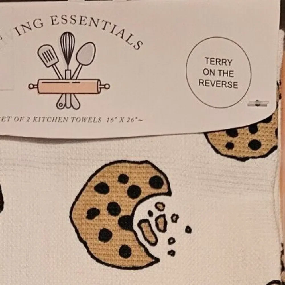 Bakers Gonna Bake Set of 2 Kitchen Towel Cupcake Croissant Rolling Pin Bread NEW